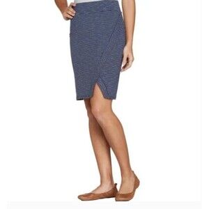 Toad & Co Skirt Womens S Navy Blue/White Moxie Striped Cotton Stretch Nautical